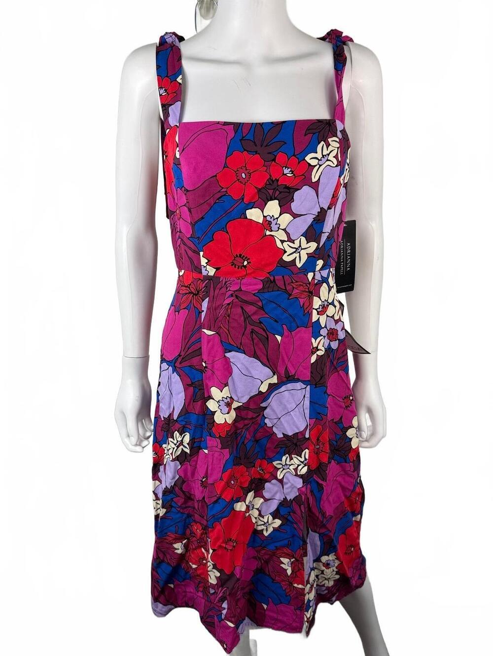 Adrianna Papell Berry Multi Printed Midi Dress